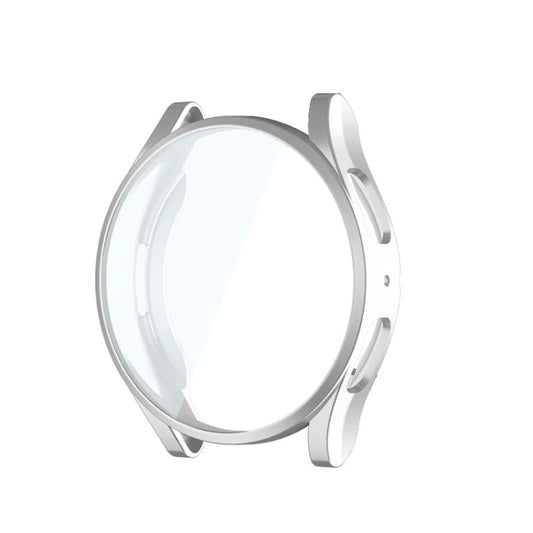 For Samsung Galaxy Watch6 40mm ENKAY Hat-Prince Full Coverage Electroplated Soft TPU Case with Screen Protection(Silver) - Watch Cases by ENKAY | Online Shopping UK | buy2fix