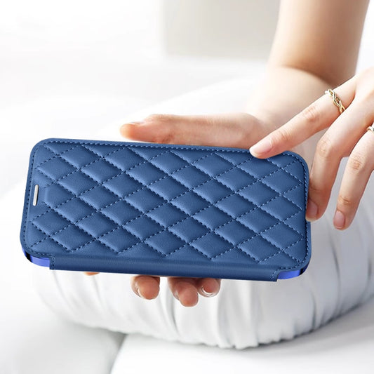For Samsung Galaxy S23 5G Shield MagSafe RFID Anti-theft Rhombus Leather Phone Case(Dark Blue) - Galaxy S23 5G Cases by buy2fix | Online Shopping UK | buy2fix