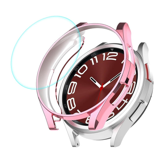 For Samsung Galaxy Watch6 Classic 43mm ENKAY Hat-Prince Electroplated Soft TPU Case + 0.2mm 9H Glass Screen Protector(Pink) - Watch Cases by ENKAY | Online Shopping UK | buy2fix