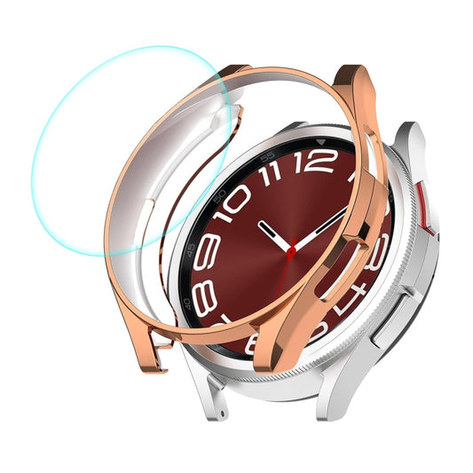 For Samsung Galaxy Watch6 Classic 43mm ENKAY Hat-Prince Electroplated Soft TPU Case + 0.2mm 9H Glass Screen Protector(Rose Gold) - Watch Cases by ENKAY | Online Shopping UK | buy2fix