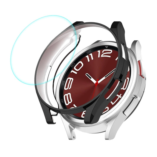 For Samsung Galaxy Watch6 Classic 47mm ENKAY Hat-Prince Electroplated Soft TPU Case + 0.2mm 9H Glass Screen Protector(Black) - Watch Cases by ENKAY | Online Shopping UK | buy2fix