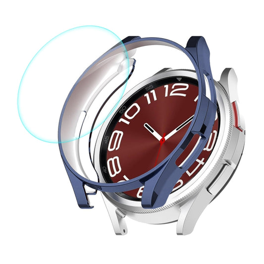 For Samsung Galaxy Watch6 Classic 47mm ENKAY Hat-Prince Electroplated Soft TPU Case + 0.2mm 9H Glass Screen Protector(Dark Blue) - Watch Cases by ENKAY | Online Shopping UK | buy2fix