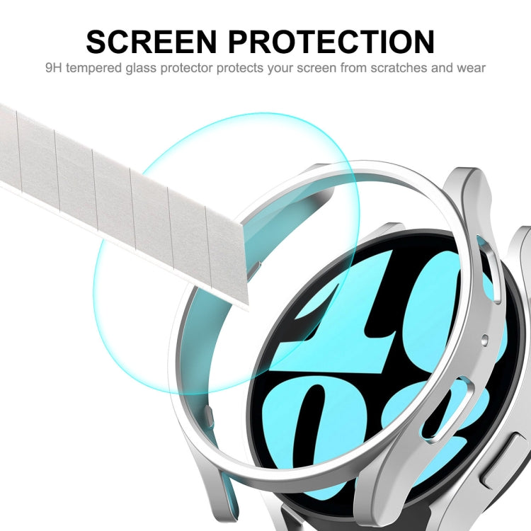For Samsung Galaxy Watch6 40mm ENKAY Hat-Prince Electroplated Hard PC Case + 0.2mm 9H Glass Screen Protector(Rose Gold) - Watch Cases by ENKAY | Online Shopping UK | buy2fix