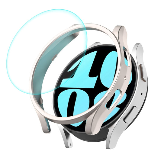 For Samsung Galaxy Watch6 44mm ENKAY Hat-Prince Electroplated Hard PC Case + 0.2mm 9H Glass Screen Protector(Starlight Color) - Watch Cases by ENKAY | Online Shopping UK | buy2fix