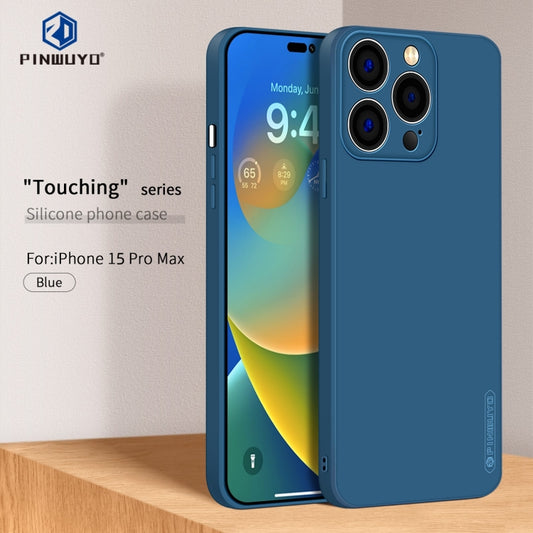 For iPhone 15 Pro Max PINWUYO Sense Series Liquid Silicone TPU Phone Case(Blue) - iPhone 15 Pro Max Cases by PINWUYO | Online Shopping UK | buy2fix