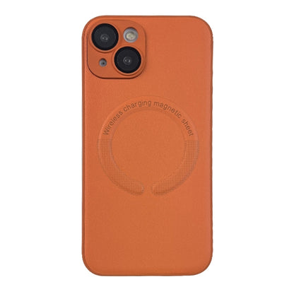 For iPhone 14 Leather All-inclusive MagSafe TPU Phone Case(Orange) by buy2fix
