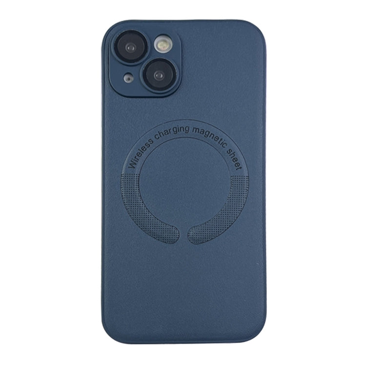 For iPhone 14 Plus Leather All-inclusive MagSafe TPU Phone Case(Blue) - iPhone 14 Plus Cases by buy2fix | Online Shopping UK | buy2fix
