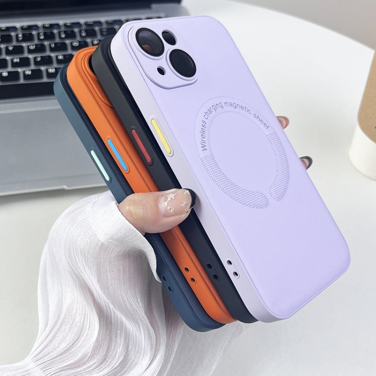 For iPhone 14 Plus Leather All-inclusive MagSafe TPU Phone Case(Blue) - iPhone 14 Plus Cases by buy2fix | Online Shopping UK | buy2fix