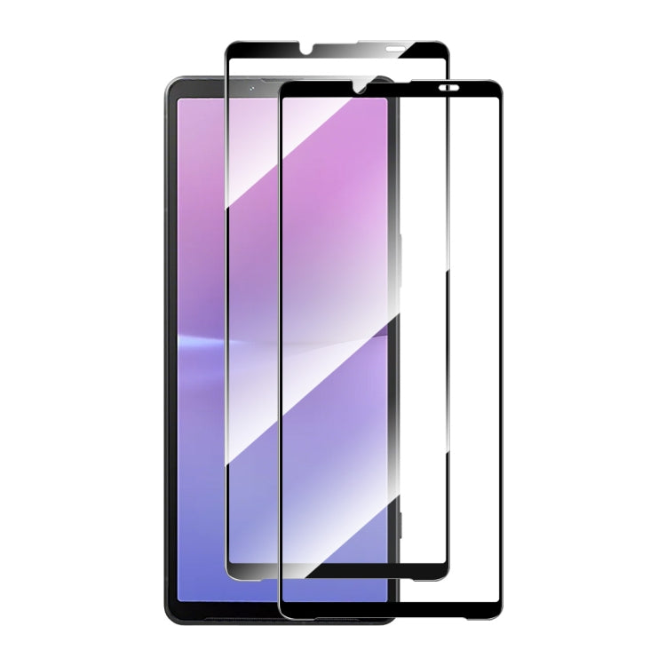 For Sony Xperia 10 V 2pcs ENKAY Full Glue High Aluminum-silicon Tempered Glass Film - Sony Tempered Glass by ENKAY | Online Shopping UK | buy2fix