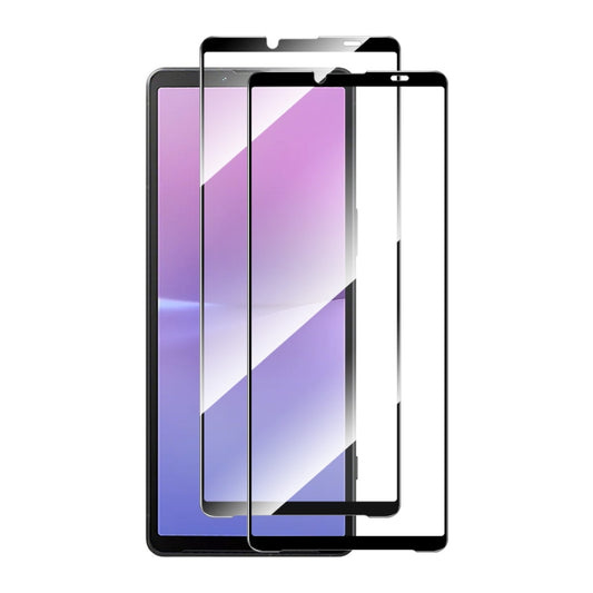 For Sony Xperia 10 V 2pcs ENKAY Full Glue High Aluminum-silicon Tempered Glass Film - Sony Tempered Glass by ENKAY | Online Shopping UK | buy2fix