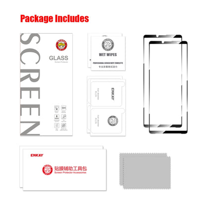 For Sony Xperia 10 V 2pcs ENKAY Full Glue High Aluminum-silicon Tempered Glass Film - Sony Tempered Glass by ENKAY | Online Shopping UK | buy2fix