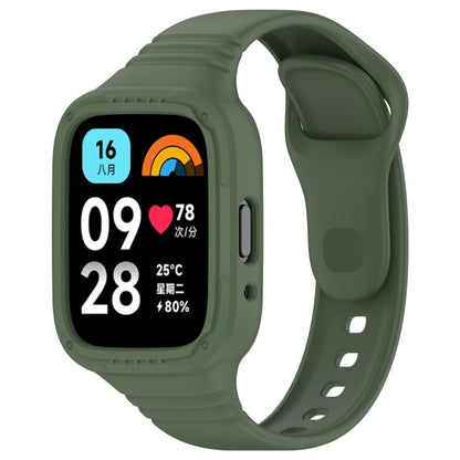 For Redmi Watch 3 Active Integrated Fully Enclosed Silicone Watch Band(Dark Green) - Watch Bands by buy2fix | Online Shopping UK | buy2fix