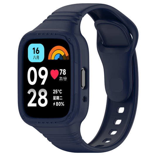 For Redmi Watch 3 Active Integrated Fully Enclosed Silicone Watch Band(Ink Blue) - Watch Bands by buy2fix | Online Shopping UK | buy2fix