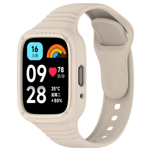 For Redmi Watch 3 Active Integrated Fully Enclosed Silicone Watch Band(Ivory White) - Watch Bands by buy2fix | Online Shopping UK | buy2fix