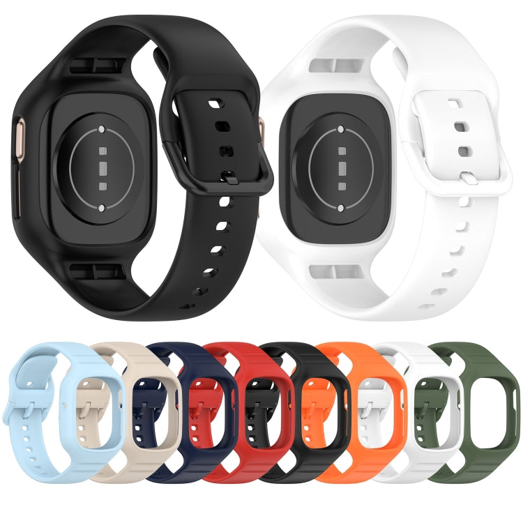 For Honor Watch 4 Integrated Fully Enclosed Silicone Watch Band(Ivory White) by buy2fix