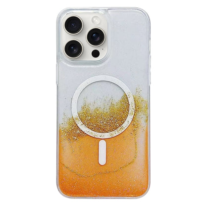 For iPhone 15 Pro Max Gilding MagSafe Hybrid Clear TPU Phone Case(Orange) - iPhone 15 Pro Max Cases by buy2fix | Online Shopping UK | buy2fix