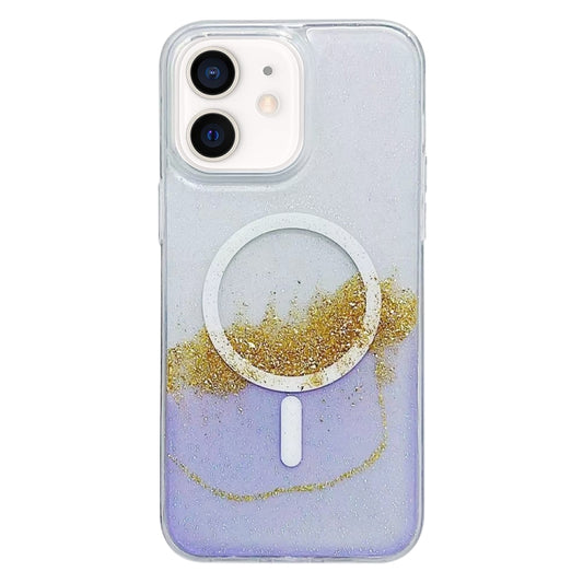For iPhone 11 Gilding MagSafe Hybrid Clear TPU Phone Case(Purple) - iPhone 11 Cases by buy2fix | Online Shopping UK | buy2fix