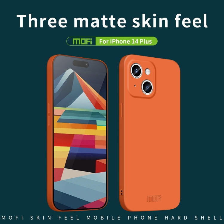 For iPhone 14 Plus MOFI Qin Series Skin Feel All-inclusive PC Phone Case(Beige) - iPhone 14 Plus Cases by MOFI | Online Shopping UK | buy2fix