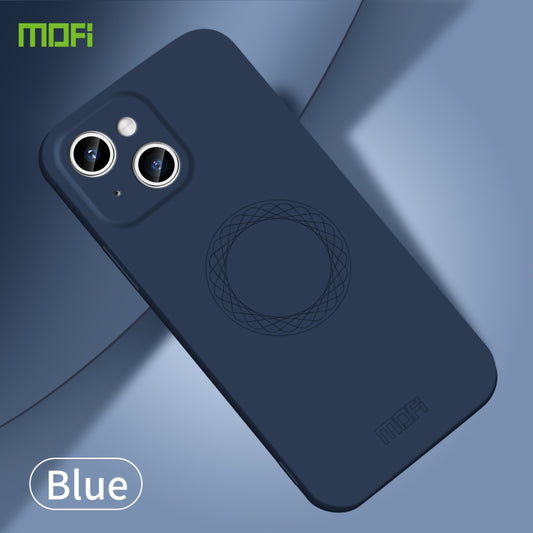 For iPhone 15 MOFI Qin Series Skin Feel All-inclusive Silicone Phone Case(Blue) - iPhone 15 Cases by MOFI | Online Shopping UK | buy2fix