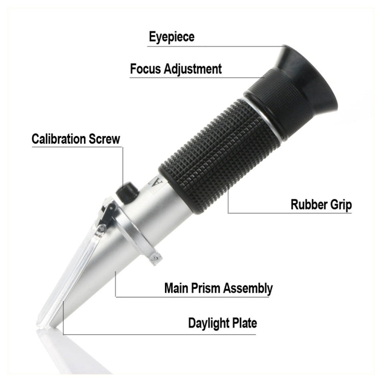 RZ120 Refractometer Beer Brix Wort Sugar Alcohol Specific Gravity Salinity Measurement Handheld Tool Specific Gravity Meter - Digital Refractometer by buy2fix | Online Shopping UK | buy2fix