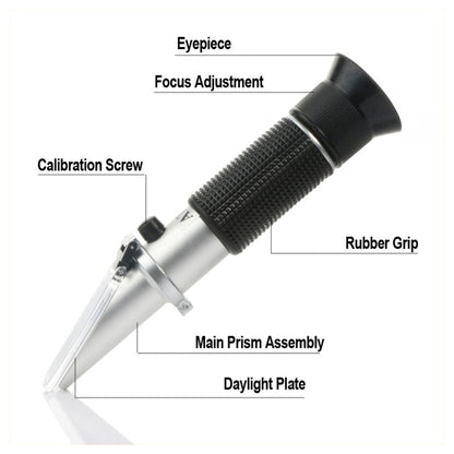 RZ120 Refractometer Beer Brix Wort Sugar Alcohol Specific Gravity Salinity Measurement Handheld Tool Specific Gravity Meter - Digital Refractometer by buy2fix | Online Shopping UK | buy2fix