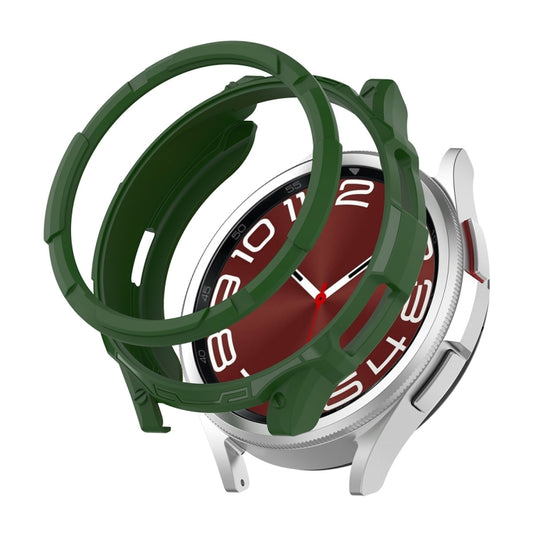 For Samsung Galaxy Watch6 Classic 47mm ENKAY Hat-Prince 2 in 1 TPU Armor Watch Case + 0.2mm 9H Tempered Glass Screen Protector(Dark Green) - Watch Cases by ENKAY | Online Shopping UK | buy2fix