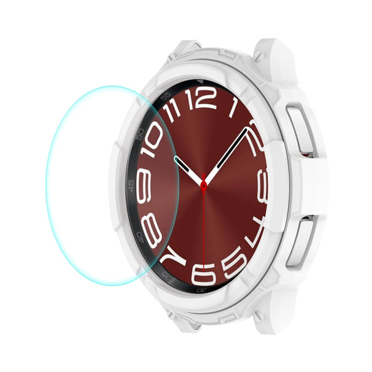 For Samsung Galaxy Watch6 Classic 43mm ENKAY Hat-Prince 2 in 1 TPU Armor Watch Case + 0.2mm 9H Tempered Glass Screen Protector(White)
