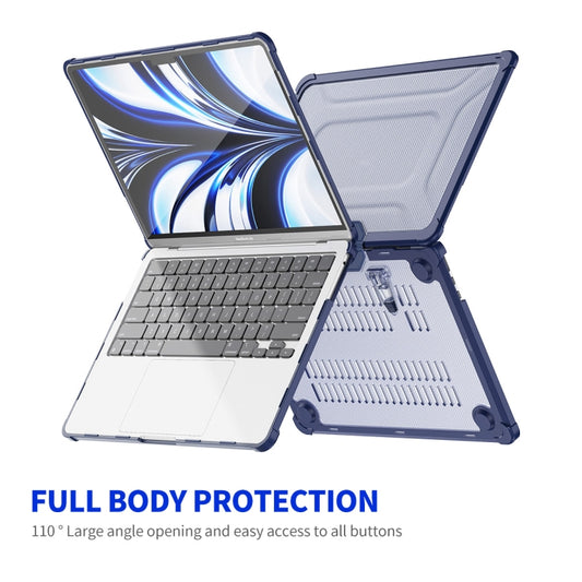For MacBook Air 13.6 2022/2024  A2681 (M2) / A3113  (M3) ENKAY Hat-Prince 3 in 1 Protective Bracket Case Cover Hard Shell with TPU Keyboard Film / PET Screen Protector, Version:EU(Dark Blue) - MacBook Air Cases by ENKAY | Online Shopping UK | buy2fix