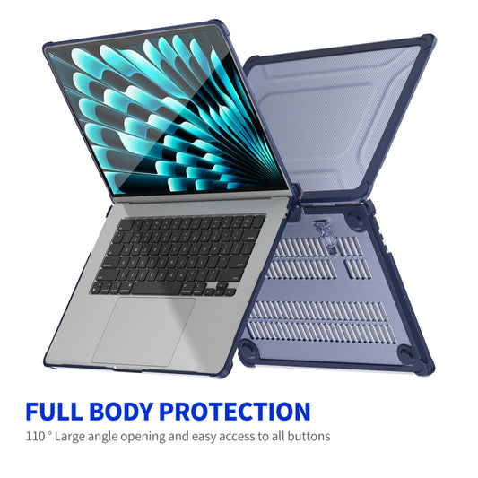 For MacBook Air 15.3 A2941/M3 2024 A3114 ENKAY Hat-Prince 3 in 1 Protective Bracket Case Cover Hard Shell with TPU Keyboard Film / PET Screen Protector, Version:EU(Light Blue) - MacBook Air Cases by ENKAY | Online Shopping UK | buy2fix