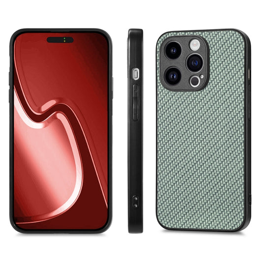 For iPhone 15 Pro ENKAY Fiber Leather Skin PC Phone Case with High Aluminum-silicon Glass Film(Green) - iPhone 15 Pro Cases by ENKAY | Online Shopping UK | buy2fix