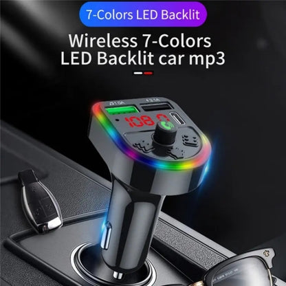 F21 PD + USB Car Charger Bluetooth Car Adapter Handsfree Call FM Transmitter MP3 Music Player - Bluetooth Car Kits by buy2fix | Online Shopping UK | buy2fix