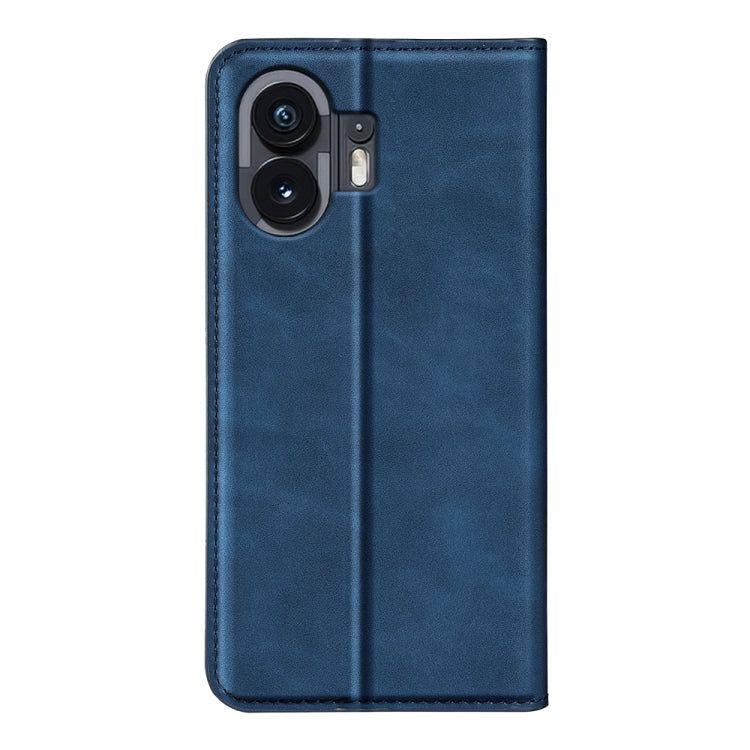 For Nothing Phone 2 Retro-skin  Magnetic Suction Leather Phone Case(Dark Blue) - Nothing Cases by buy2fix | Online Shopping UK | buy2fix