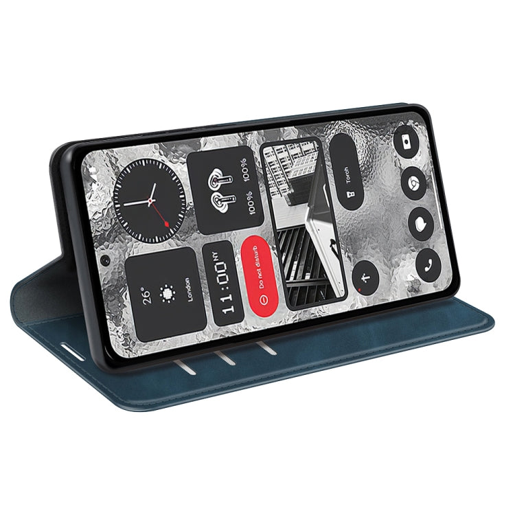 For Nothing Phone 2 Retro-skin  Magnetic Suction Leather Phone Case(Dark Blue) - Nothing Cases by buy2fix | Online Shopping UK | buy2fix