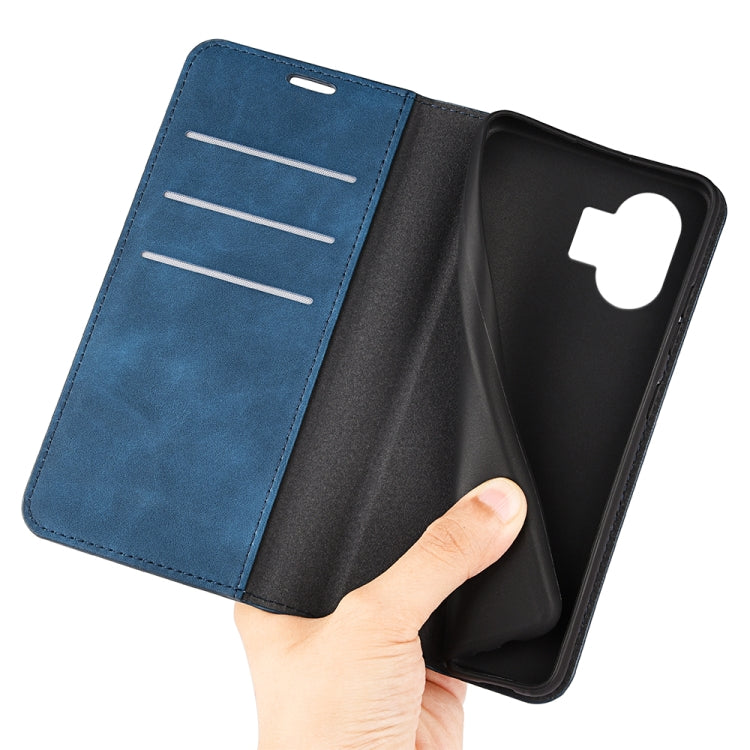 For Nothing Phone 2 Retro-skin  Magnetic Suction Leather Phone Case(Dark Blue) - Nothing Cases by buy2fix | Online Shopping UK | buy2fix