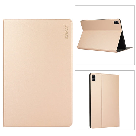 For Redmi Pad SE 11.0 ENKAY Leather Stand Smart Tablet Case(Gold) by ENKAY