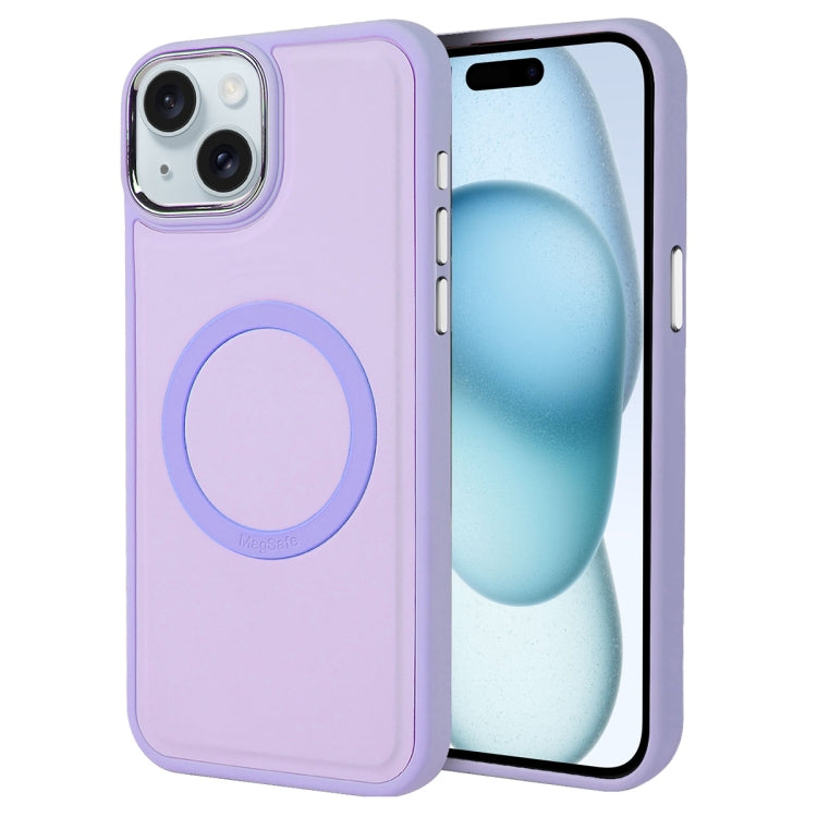 For iPhone 15 Imitation Liquid Skin Feel Plating Magsafe Phone Case(Purple) - iPhone 15 Cases by buy2fix | Online Shopping UK | buy2fix
