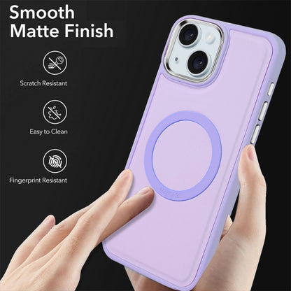 For iPhone 15 Imitation Liquid Skin Feel Plating Magsafe Phone Case(Purple) - iPhone 15 Cases by buy2fix | Online Shopping UK | buy2fix