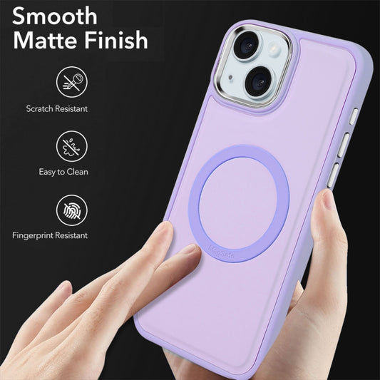 For iPhone 15 Imitation Liquid Skin Feel Plating Magsafe Phone Case(Purple) - iPhone 15 Cases by buy2fix | Online Shopping UK | buy2fix