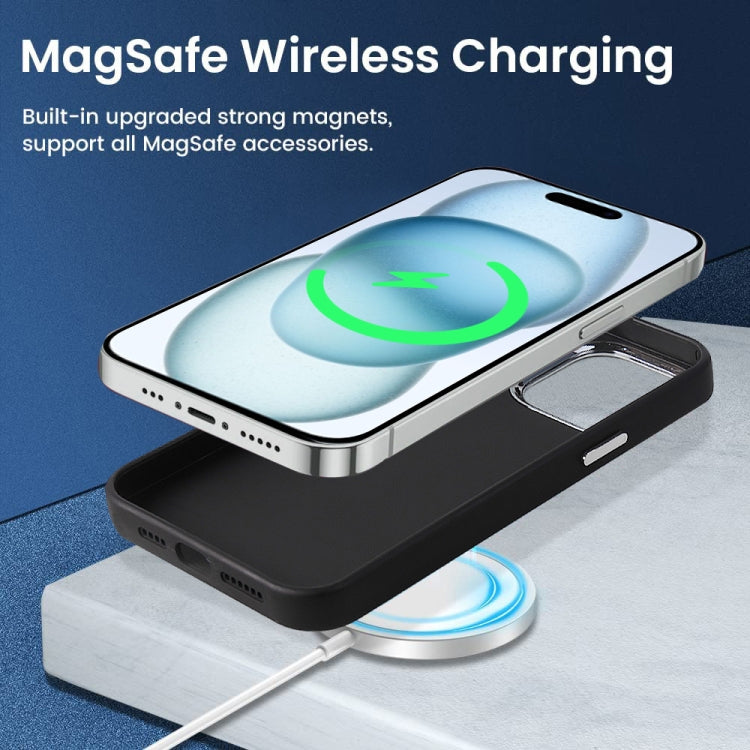 For iPhone 15 Imitation Liquid Skin Feel Plating Magsafe Phone Case(Blue) - iPhone 15 Cases by buy2fix | Online Shopping UK | buy2fix