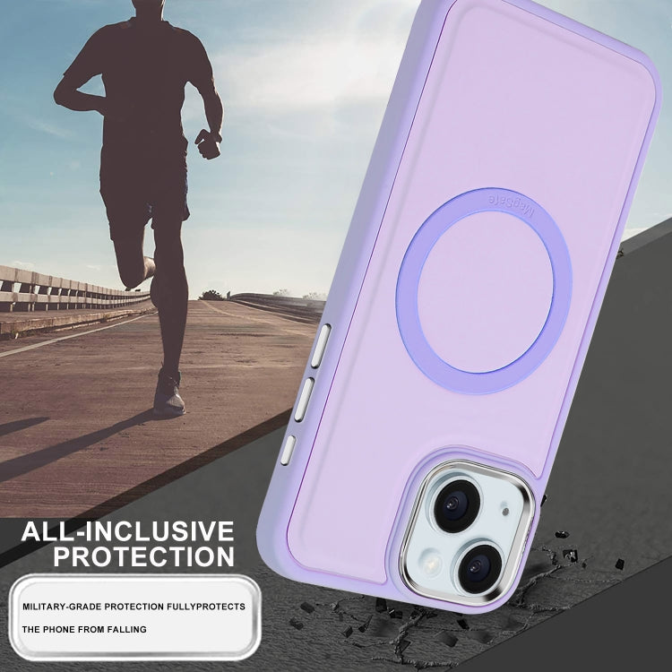 For iPhone 15 Imitation Liquid Skin Feel Plating Magsafe Phone Case(Purple) - iPhone 15 Cases by buy2fix | Online Shopping UK | buy2fix