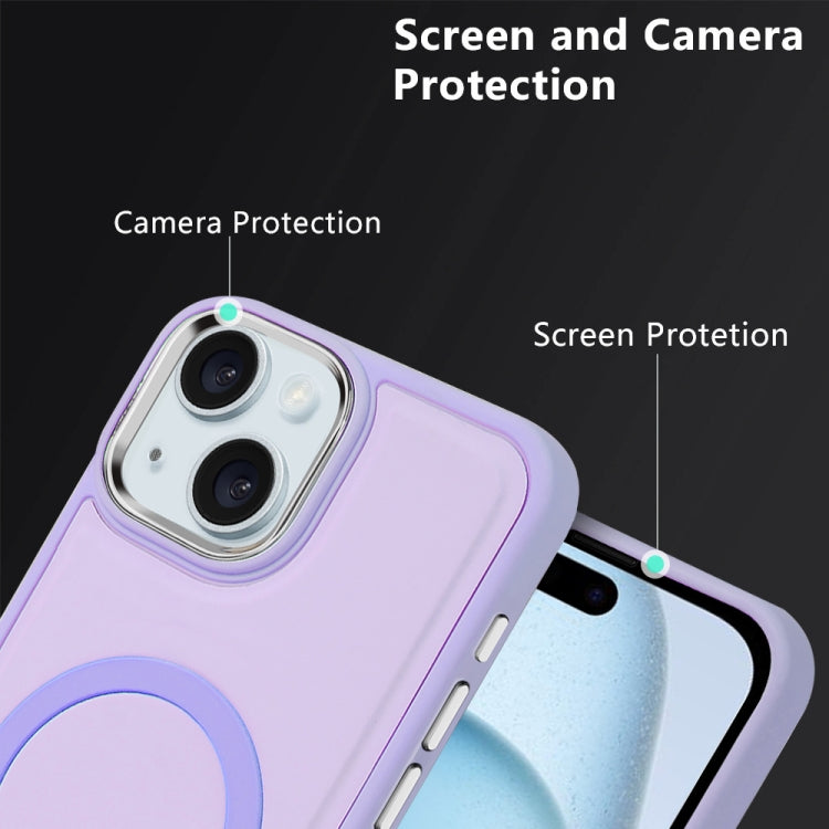 For iPhone 15 Imitation Liquid Skin Feel Plating Magsafe Phone Case(Purple) - iPhone 15 Cases by buy2fix | Online Shopping UK | buy2fix