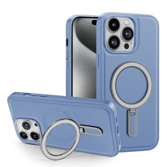 For iPhone 15 Shield MagSafe Magnetic Holder Phone Case(Blue) - iPhone 15 Cases by buy2fix | Online Shopping UK | buy2fix