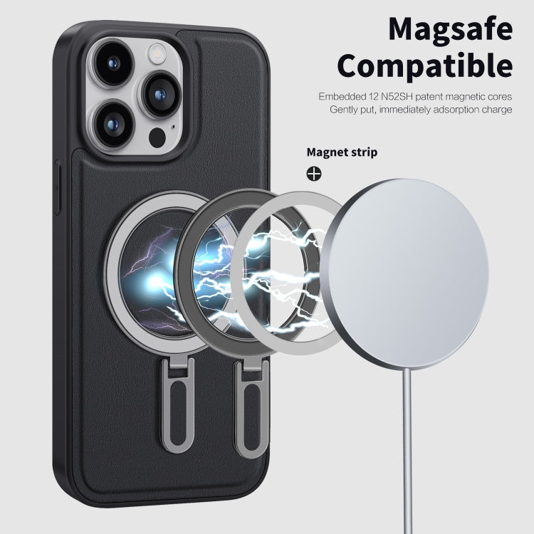 For iPhone 15 Pro Shield MagSafe Magnetic Holder Phone Case(Green) - iPhone 15 Pro Cases by buy2fix | Online Shopping UK | buy2fix