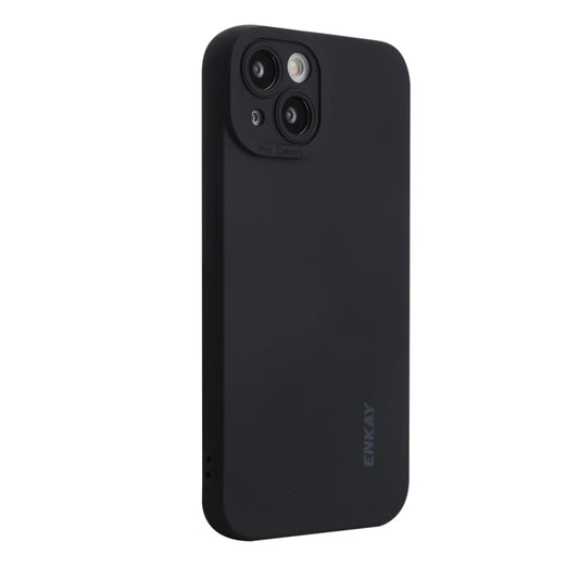 For iPhone 15 ENKAY Liquid Silicone Soft Shockproof Phone Case(Black) - iPhone 15 Cases by ENKAY | Online Shopping UK | buy2fix