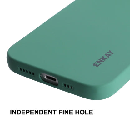 For iPhone 15 ENKAY Liquid Silicone Soft Shockproof Phone Case(Dark Green) - iPhone 15 Cases by ENKAY | Online Shopping UK | buy2fix