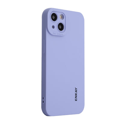 For iPhone 15 ENKAY Liquid Silicone Soft Shockproof Phone Case(Purple) - iPhone 15 Cases by ENKAY | Online Shopping UK | buy2fix