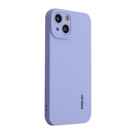 For iPhone 15 ENKAY Liquid Silicone Soft Shockproof Phone Case(Purple) - iPhone 15 Cases by ENKAY | Online Shopping UK | buy2fix
