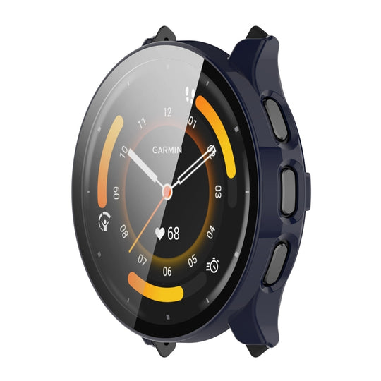 For Garmin Venu 3 ENKAY Hat-Prince Full Coverage Tempered Glass Film Integrated PC Watch Cover(Dark Blue)