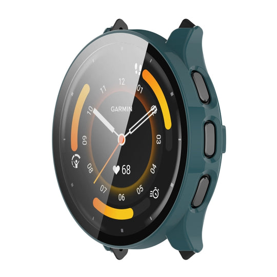 For Garmin Venu 3 ENKAY Hat-Prince Full Coverage Tempered Glass Film Integrated PC Watch Cover(Dark Green)
