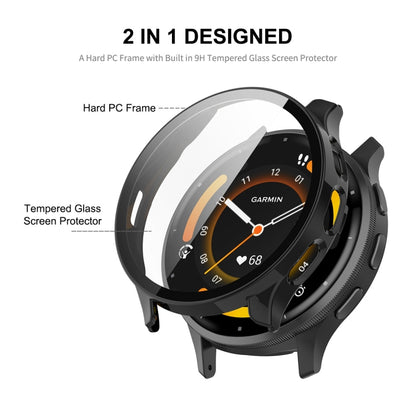For Garmin Venu 3 ENKAY Hat-Prince Full Coverage Tempered Glass Film Integrated PC Watch Cover(Dark Green) - Watch Cases by ENKAY | Online Shopping UK | buy2fix